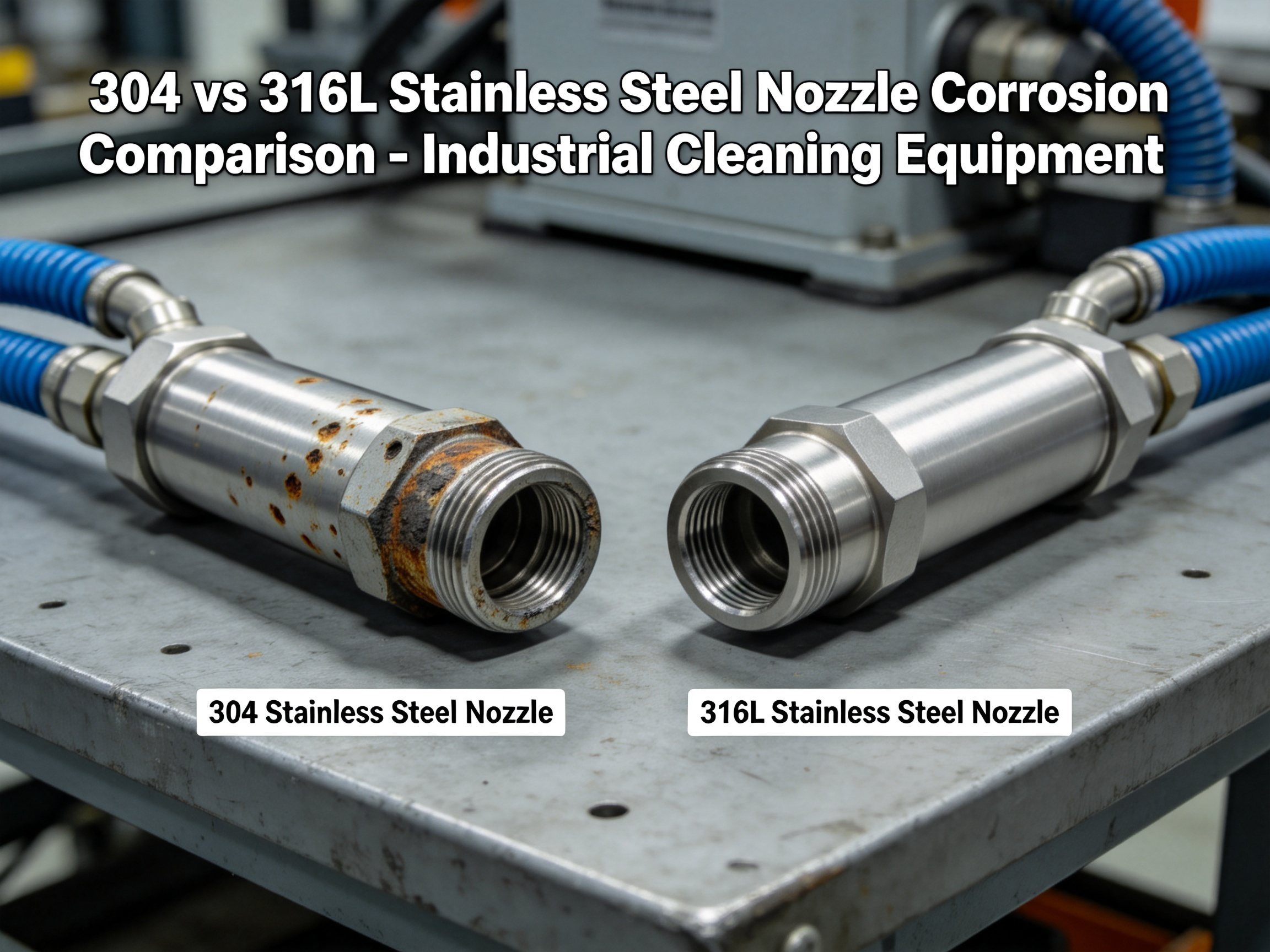 304-vs-316L-stainless-steel-nozzle-corrosion-comparison-industrial-cleaning-equipment