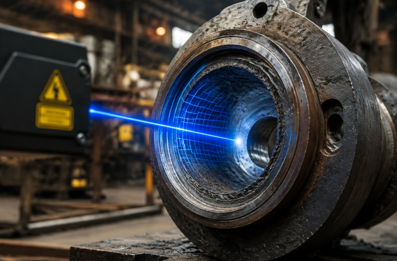 3D laser measurement scanning internal orifice of high-pressure descaling nozzle