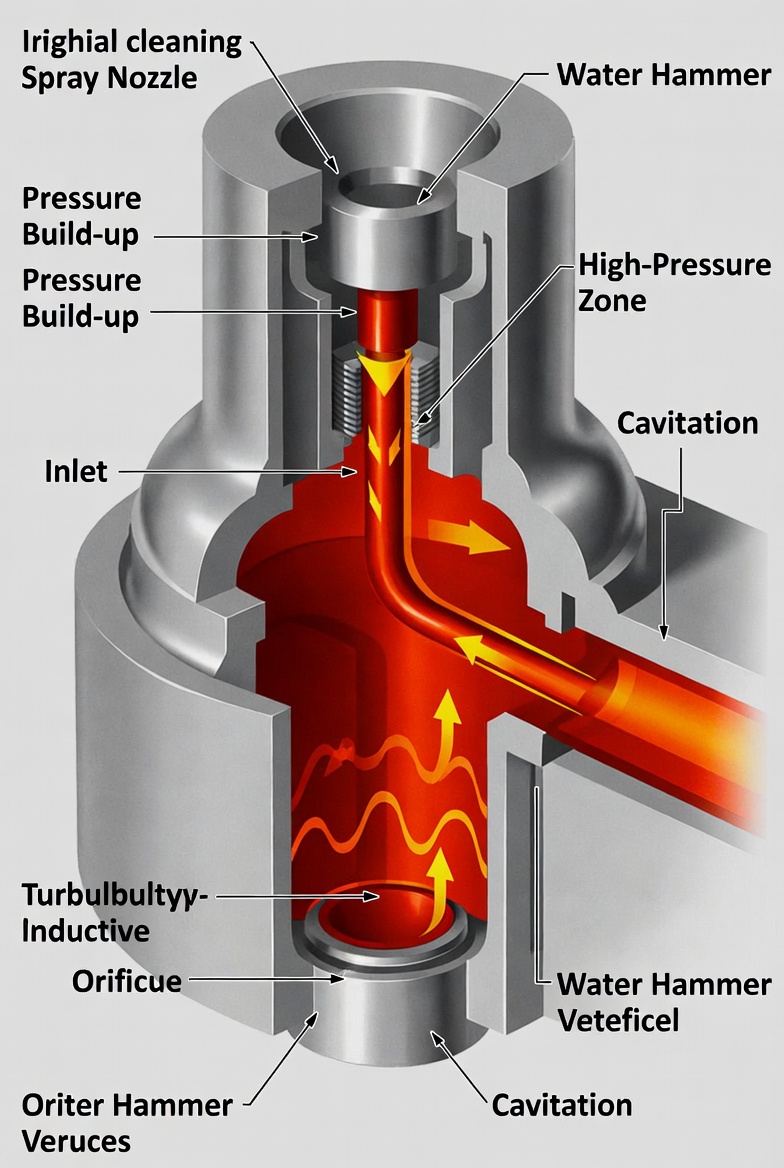 High-pressure nozzle cross-section