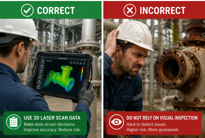 Predictive maintenance laser scanning versus reactive visual inspection for nozzle wear