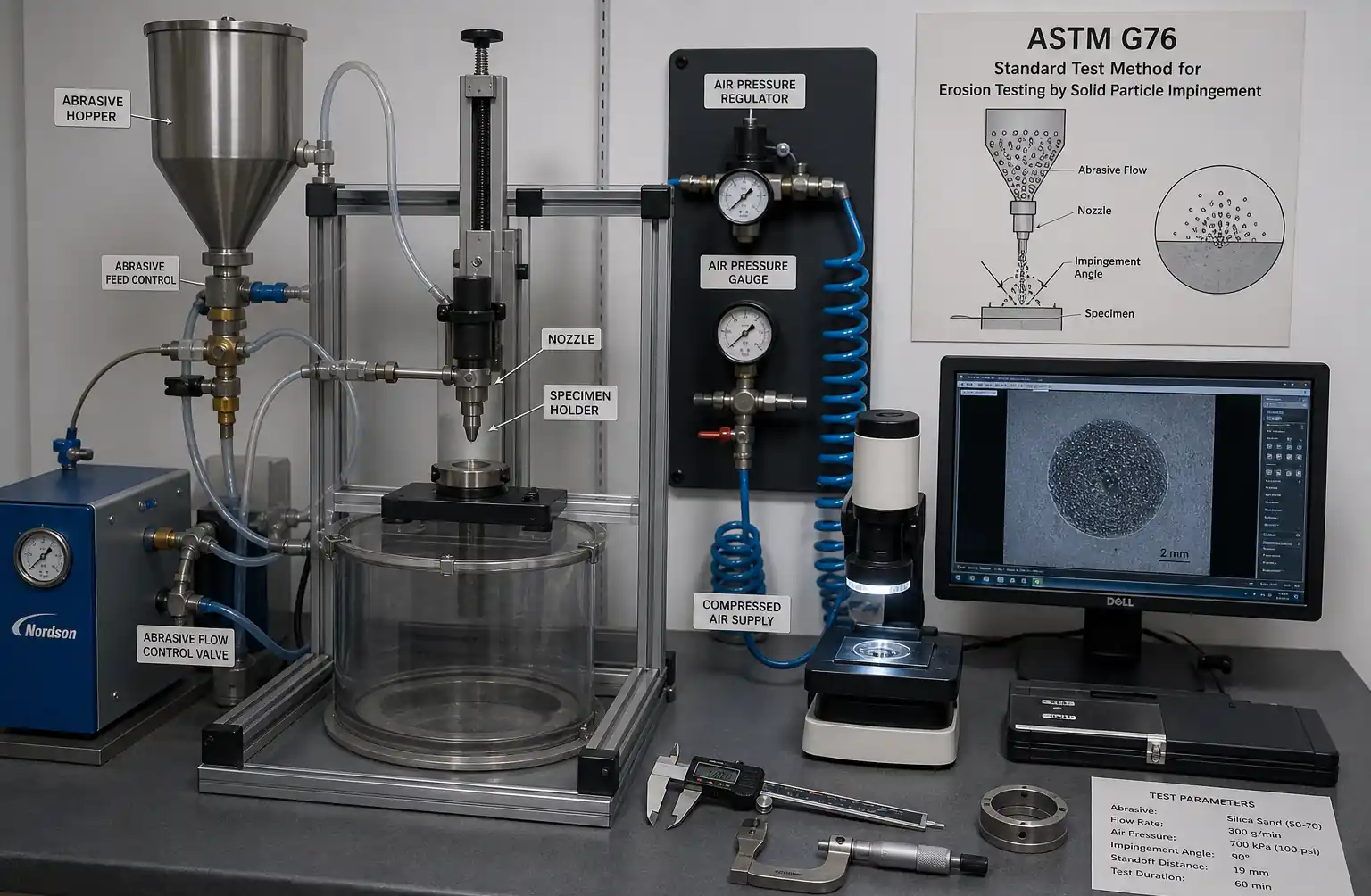 astm-g76-erosion-testing-setup